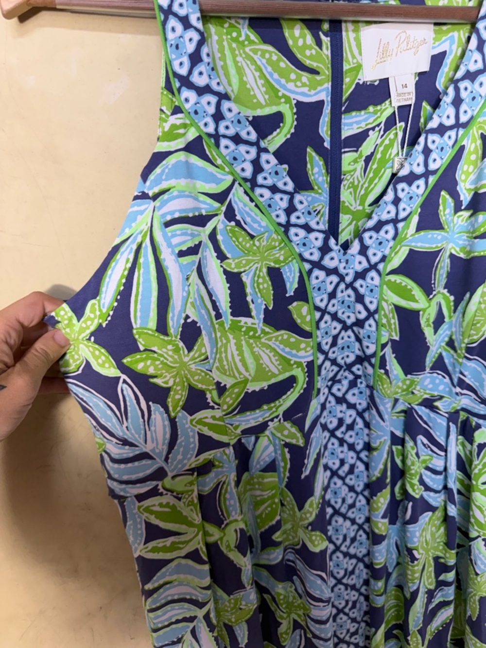 NEW Lilly Pulitzer Carmilla Maxi Dress in Sapphire Pool Tropical Tango Size 14 - Picture 9 of 10